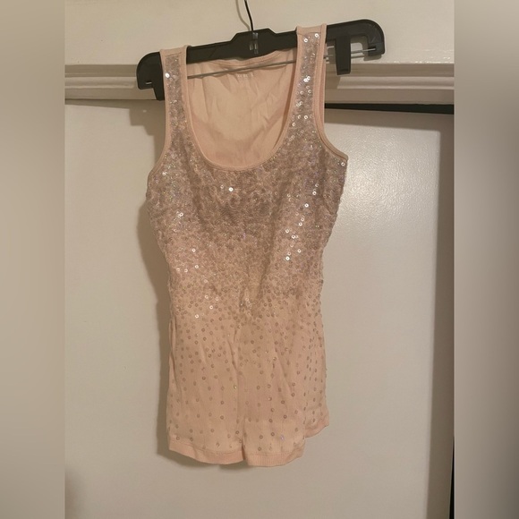 Baby pink sparkly sequin tank top size small - Picture 1 of 10